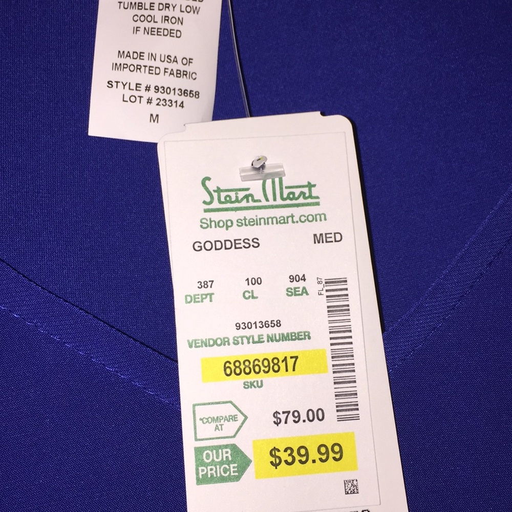 Blue Cold Shoulder Dress - Picture 2 of 4